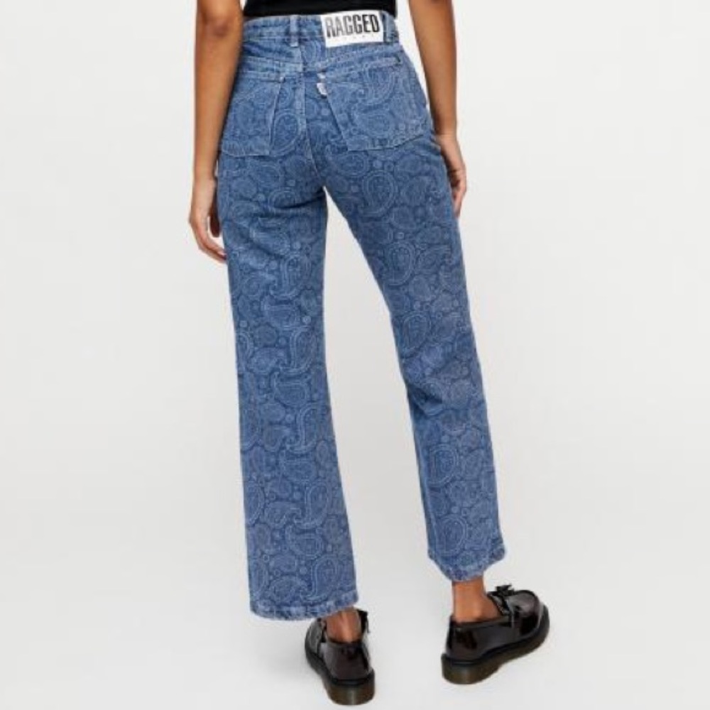 NWOT Ragged Paisley High Waisted Denim Jeans